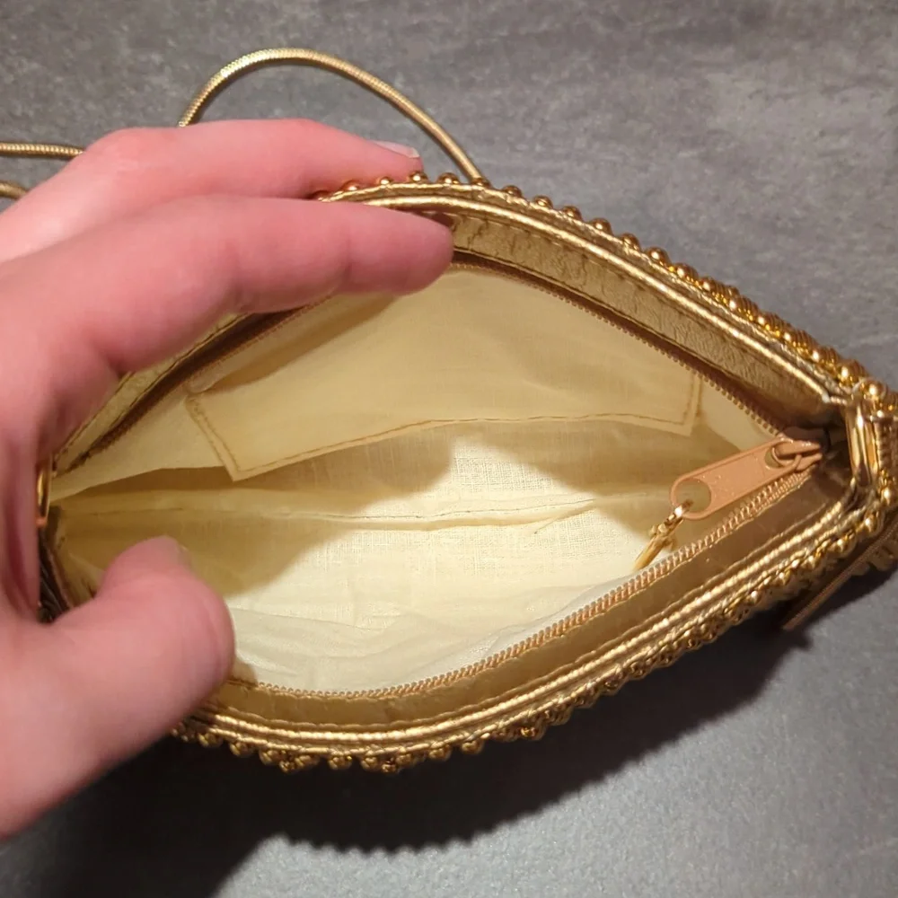 80sVINTAGE Beaded gold bag